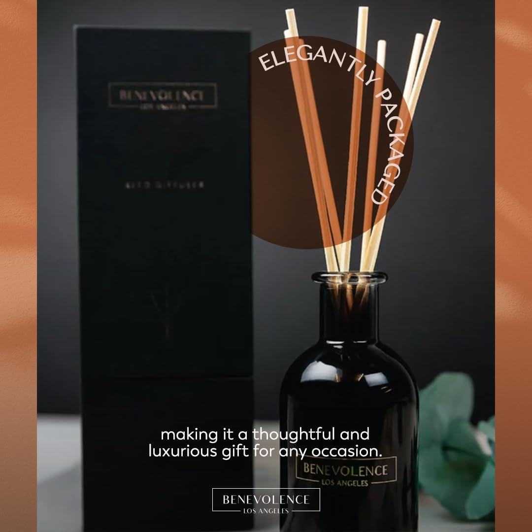 Rose & Sandalwood Black Reed Diffuser Set
