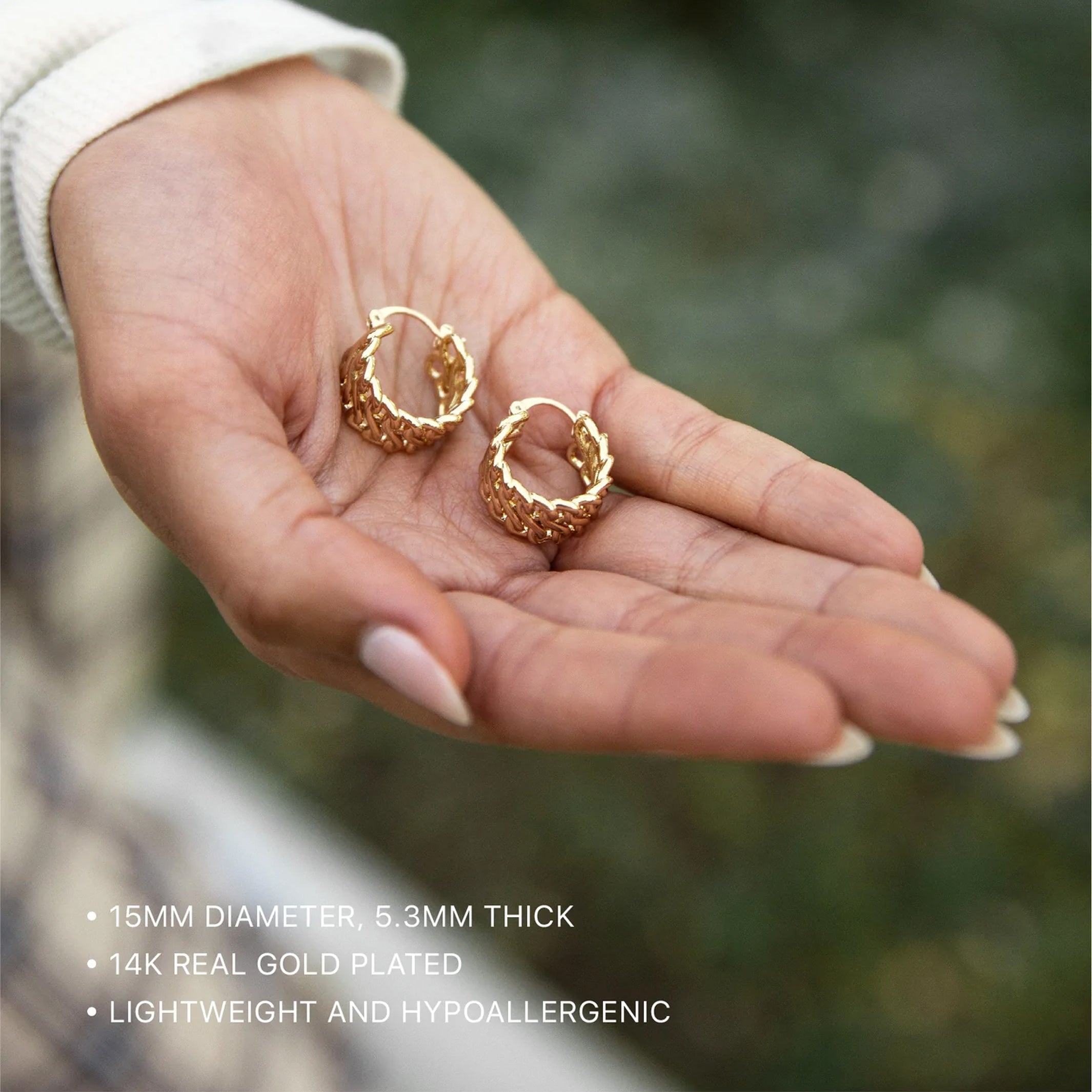 Braided Huggie Hoop Earrings