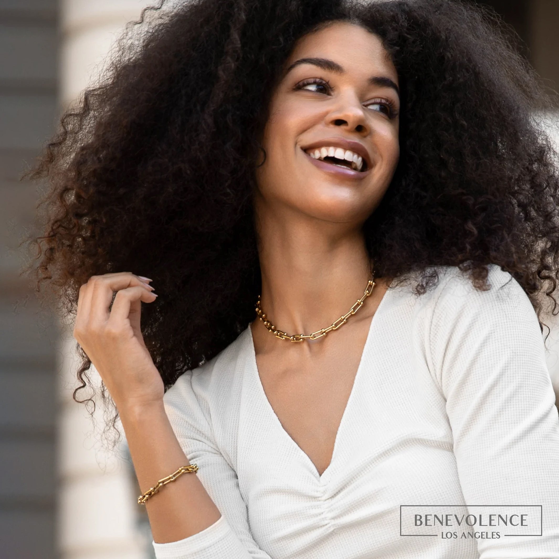 Chunky Paperclip Chain Necklace & Bracelet Set