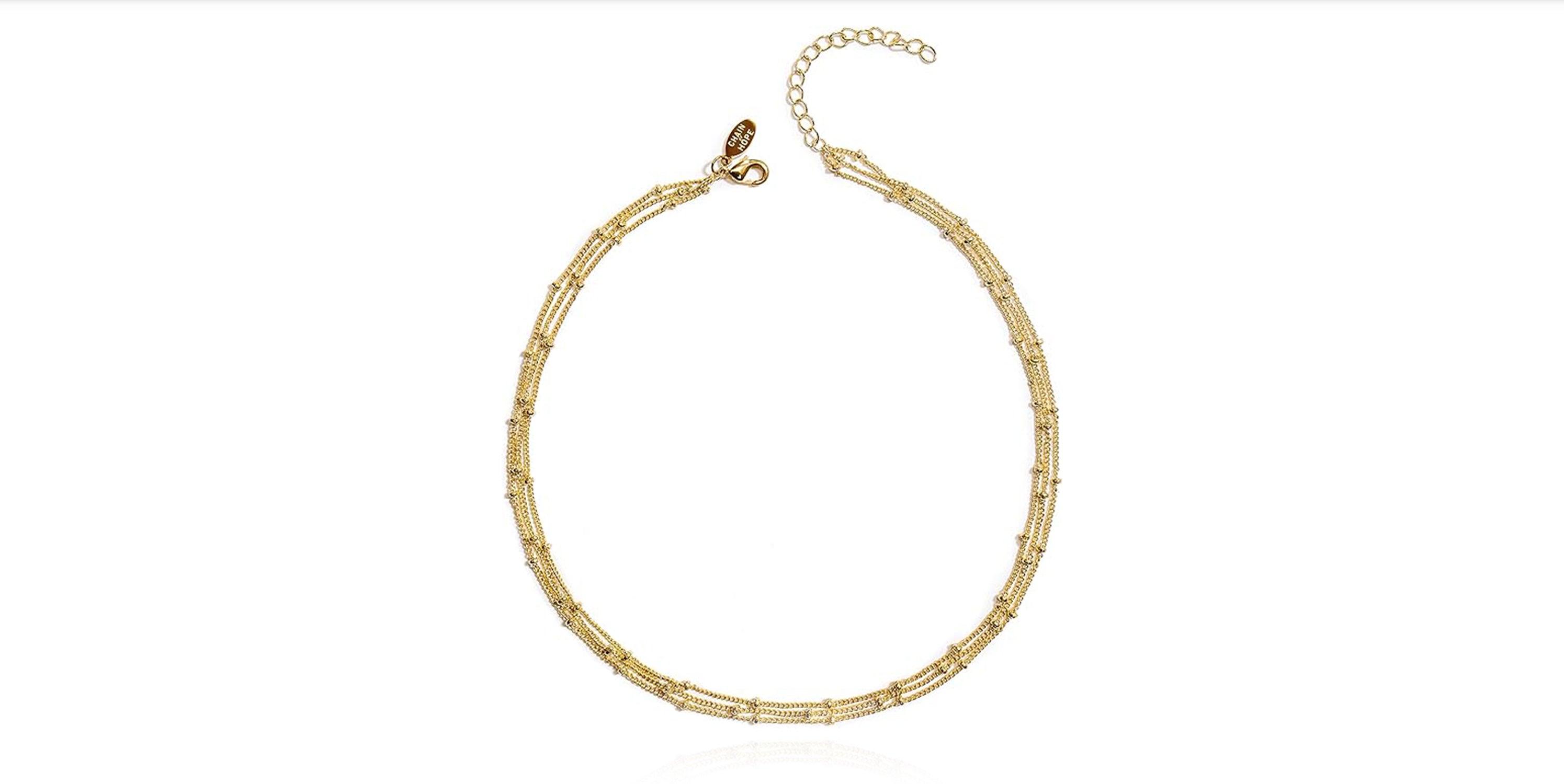 Satellite Beaded Chain Triple Layered Choker