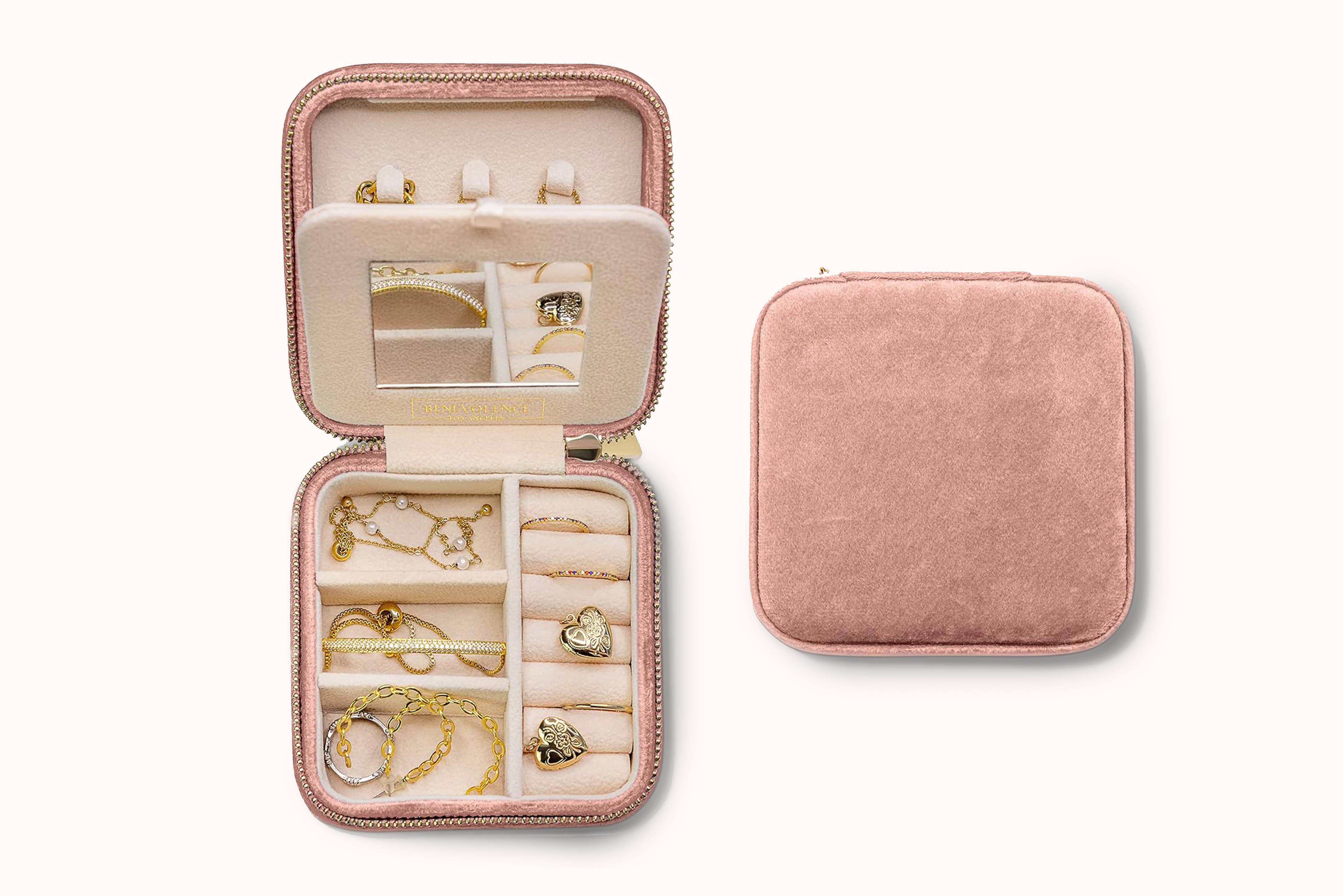 Plush Velvet Travel Jewelry Box