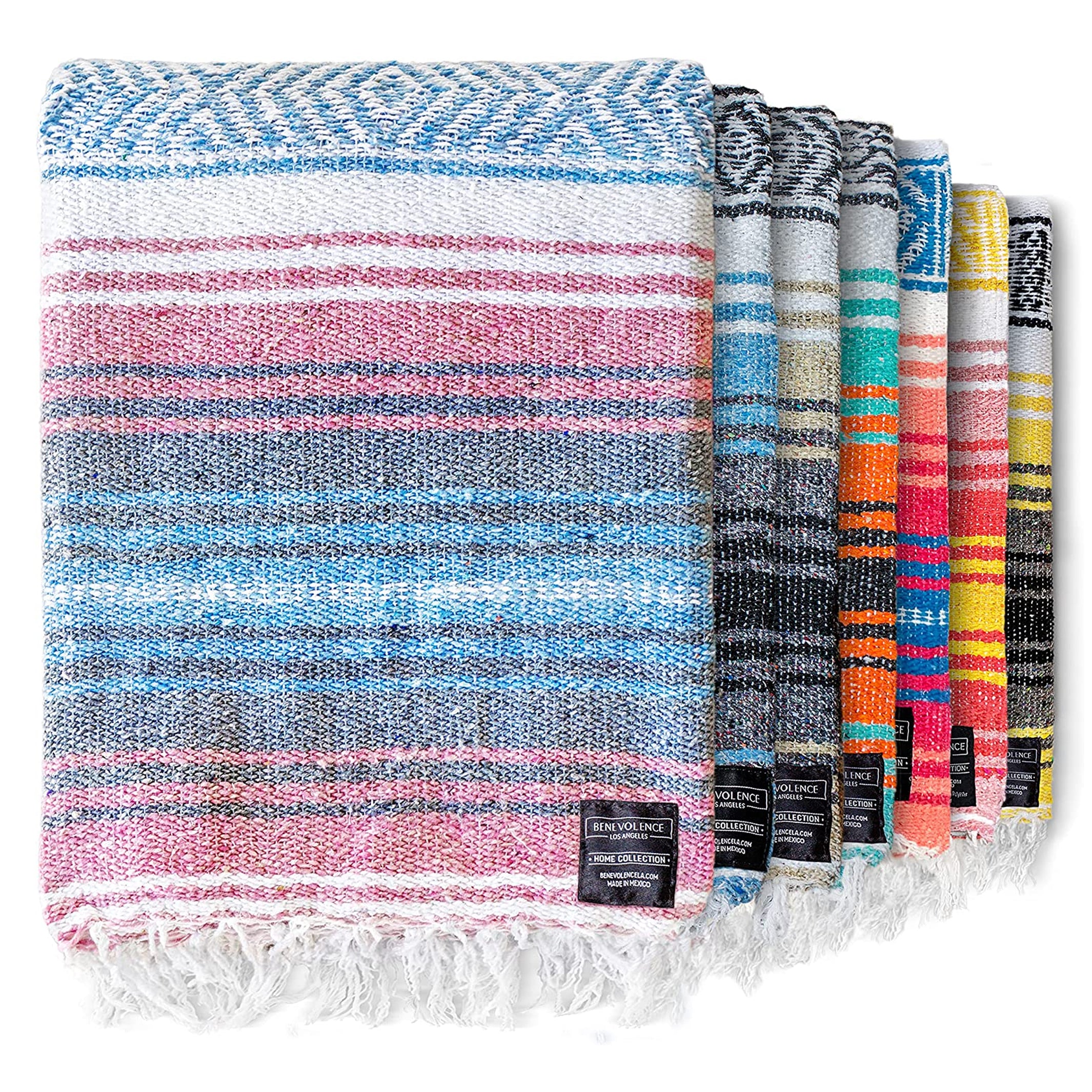 Azure Authentic Mexican Falsa Blanket