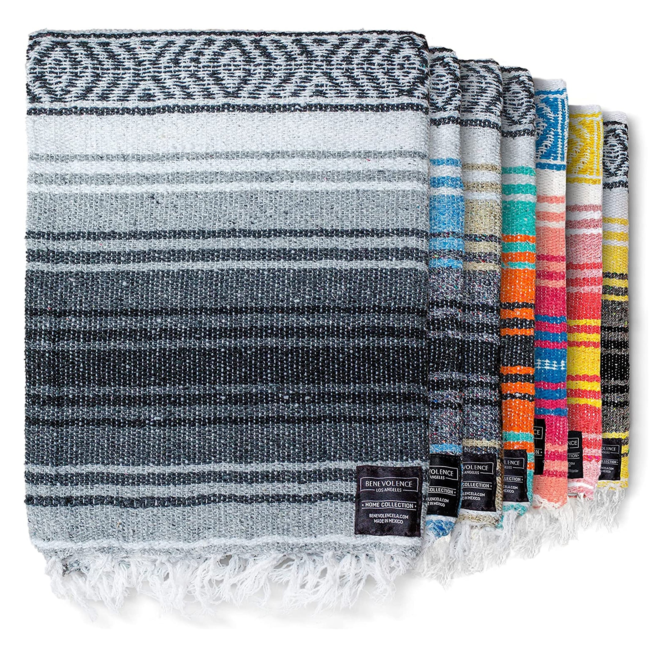 Gray Authentic Mexican Falsa Blanket