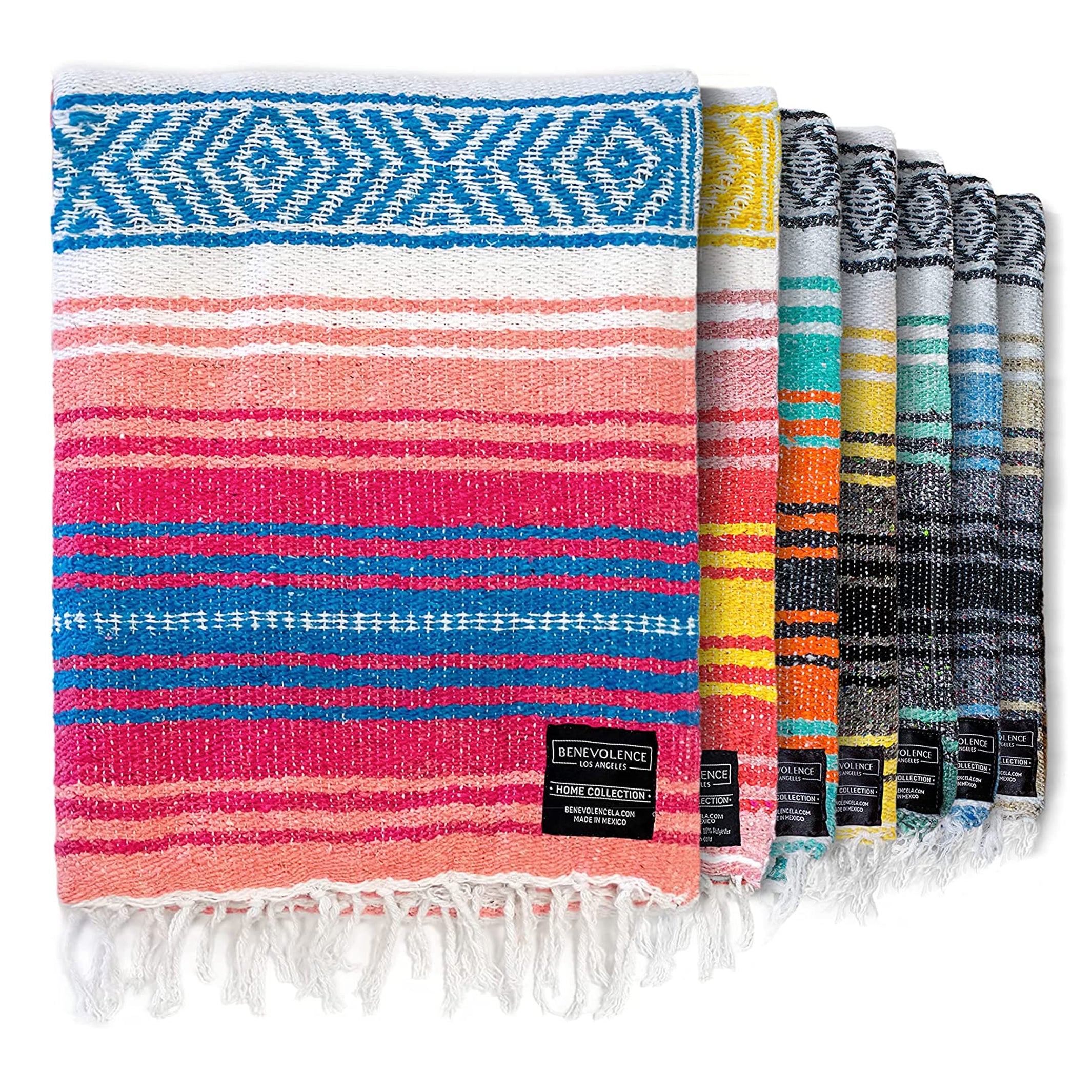 Coral Authentic Mexican Falsa Blanket