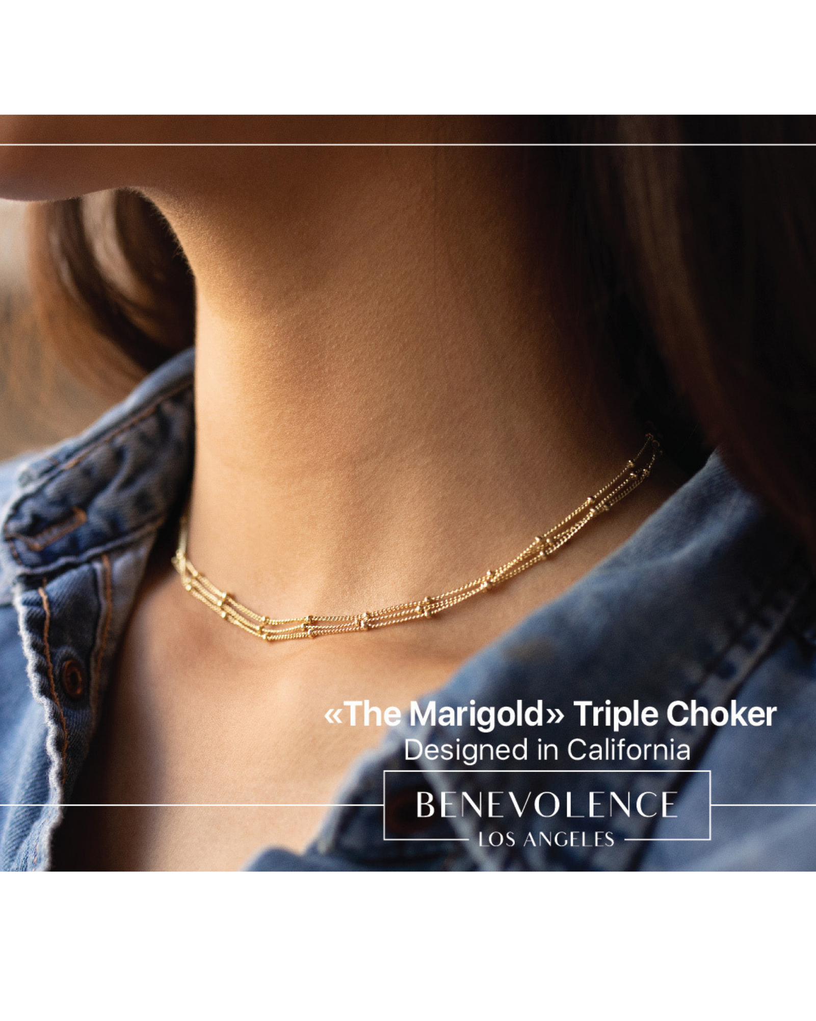 Satellite Beaded Chain Triple Layered Choker