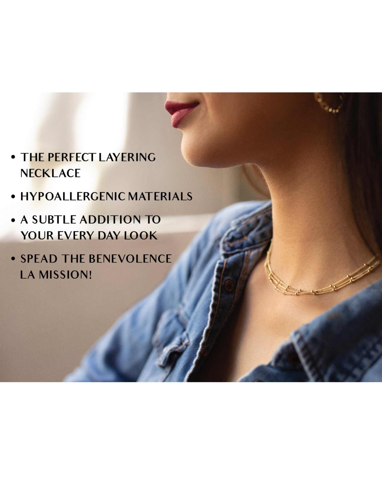 Satellite Beaded Chain Triple Layered Choker