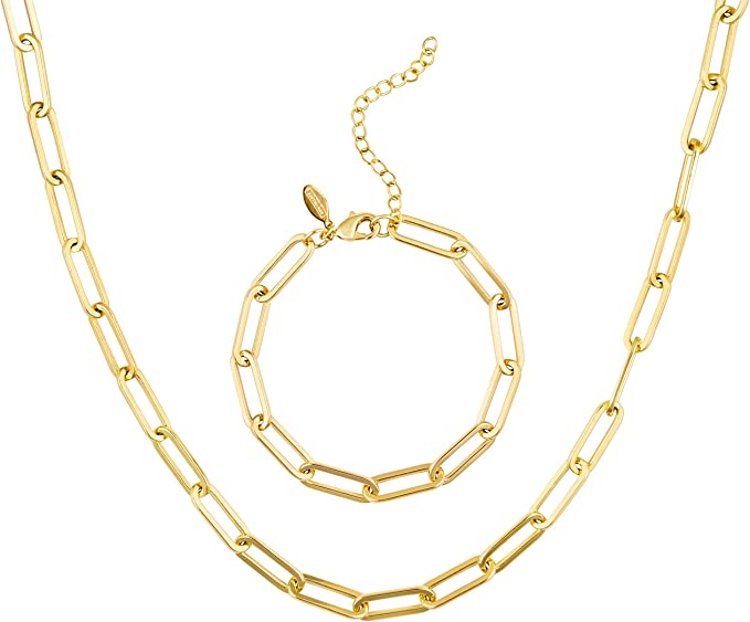 Benevolence La Paperclip Chain Necklace for Women - 14K Gold