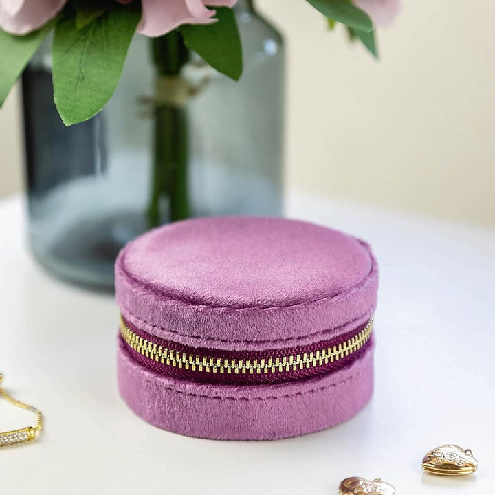 Plush Velvet Round Jewelry Box