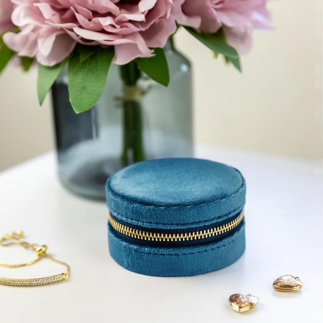 Plush Velvet Round Jewelry Box