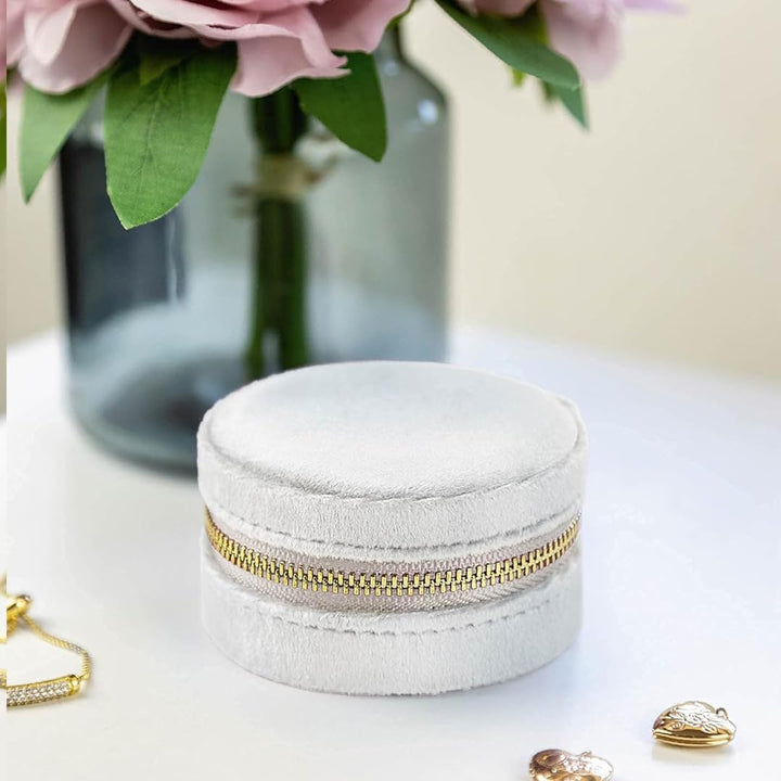 Plush Velvet Round Jewelry Box