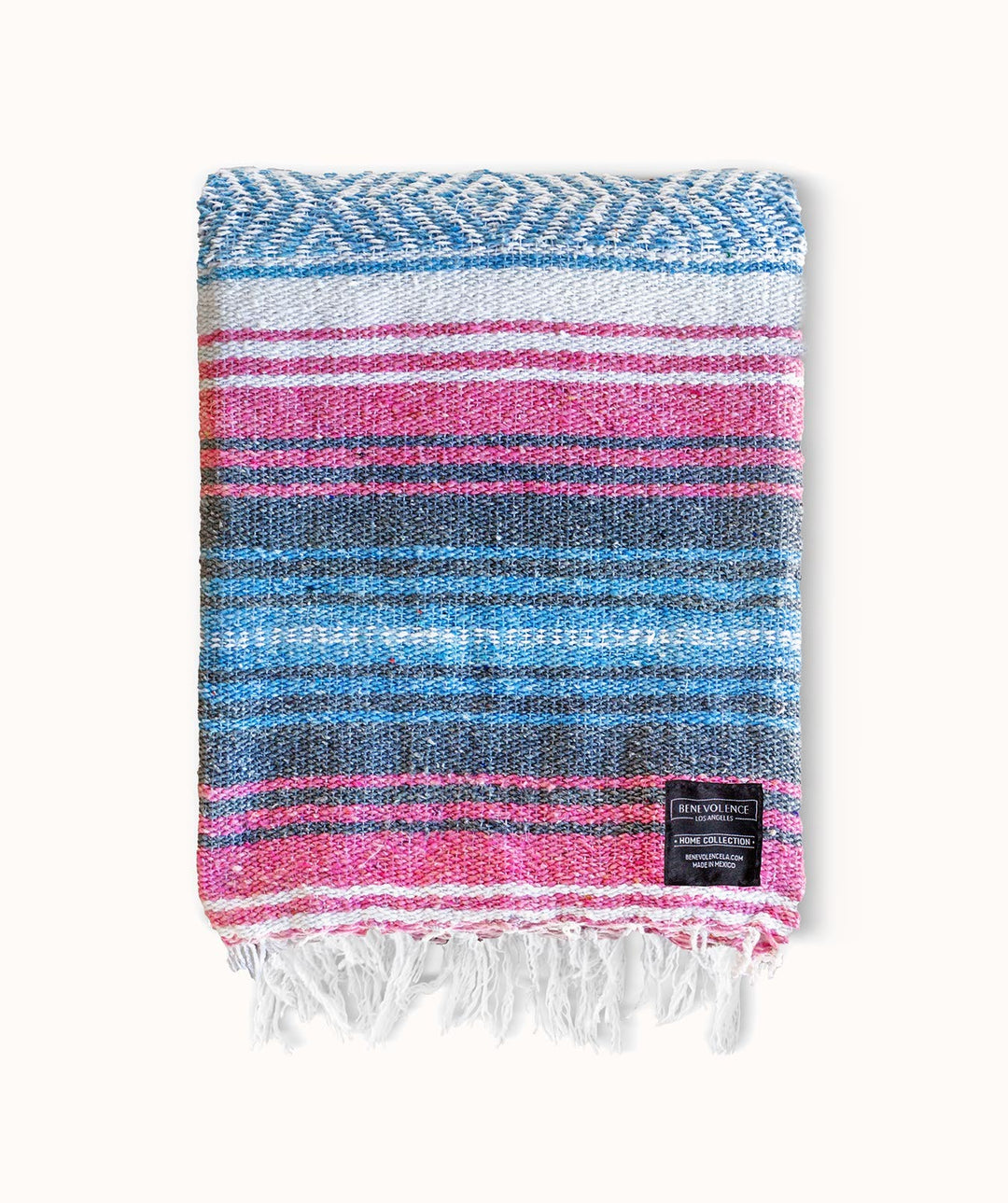 Azure Authentic Mexican Falsa Blanket