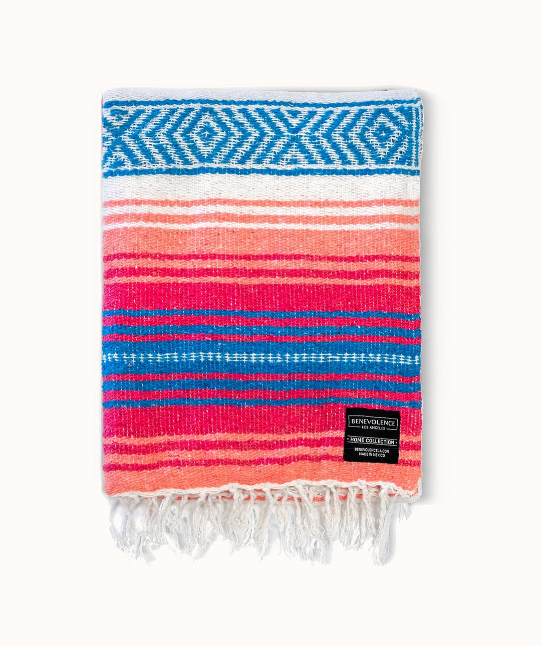 Coral Authentic Mexican Falsa Blanket