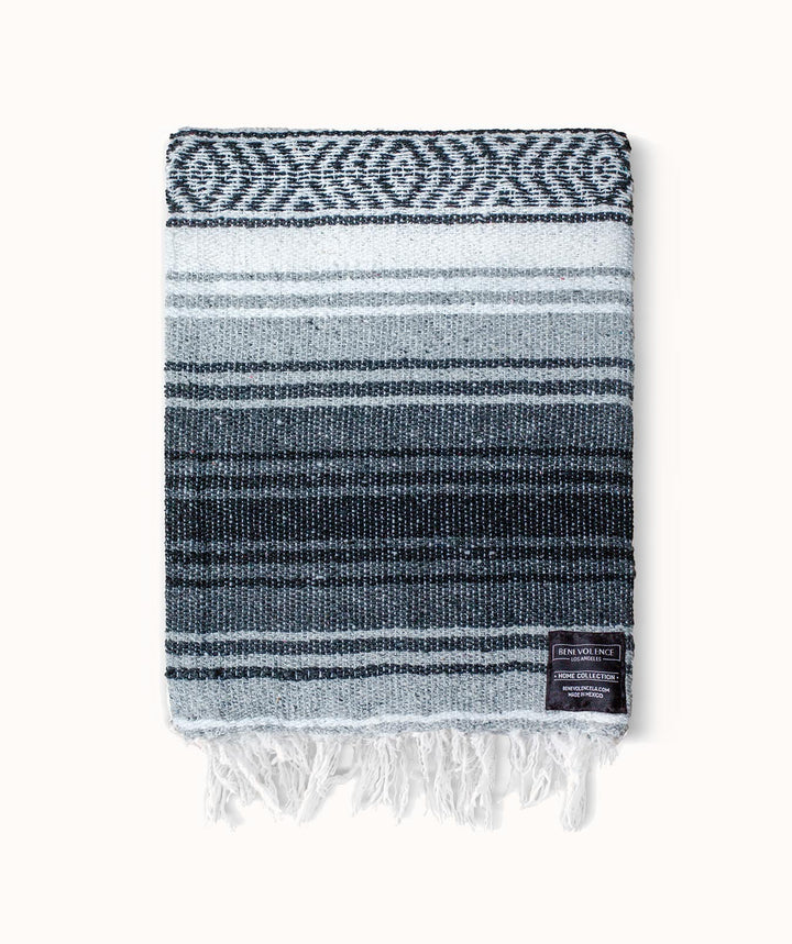 Gray Authentic Mexican Falsa Blanket
