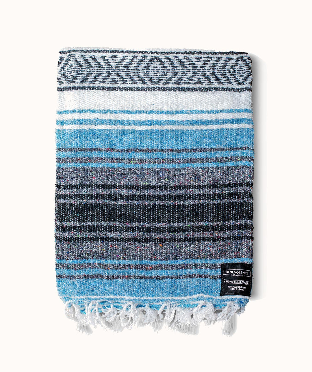 Sky Blue Authentic Mexican Falsa Blanket