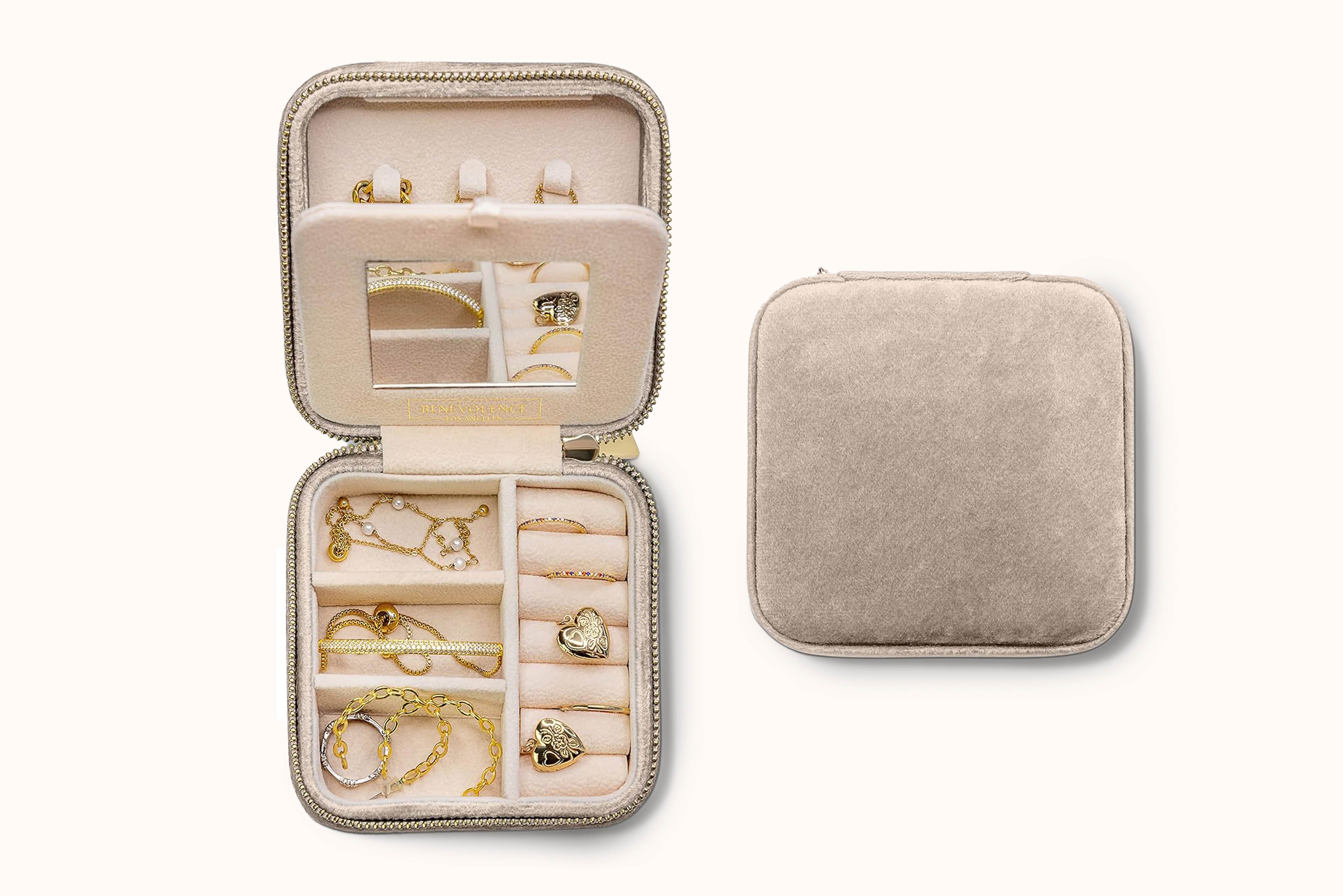 Plush Velvet Travel Jewelry Box