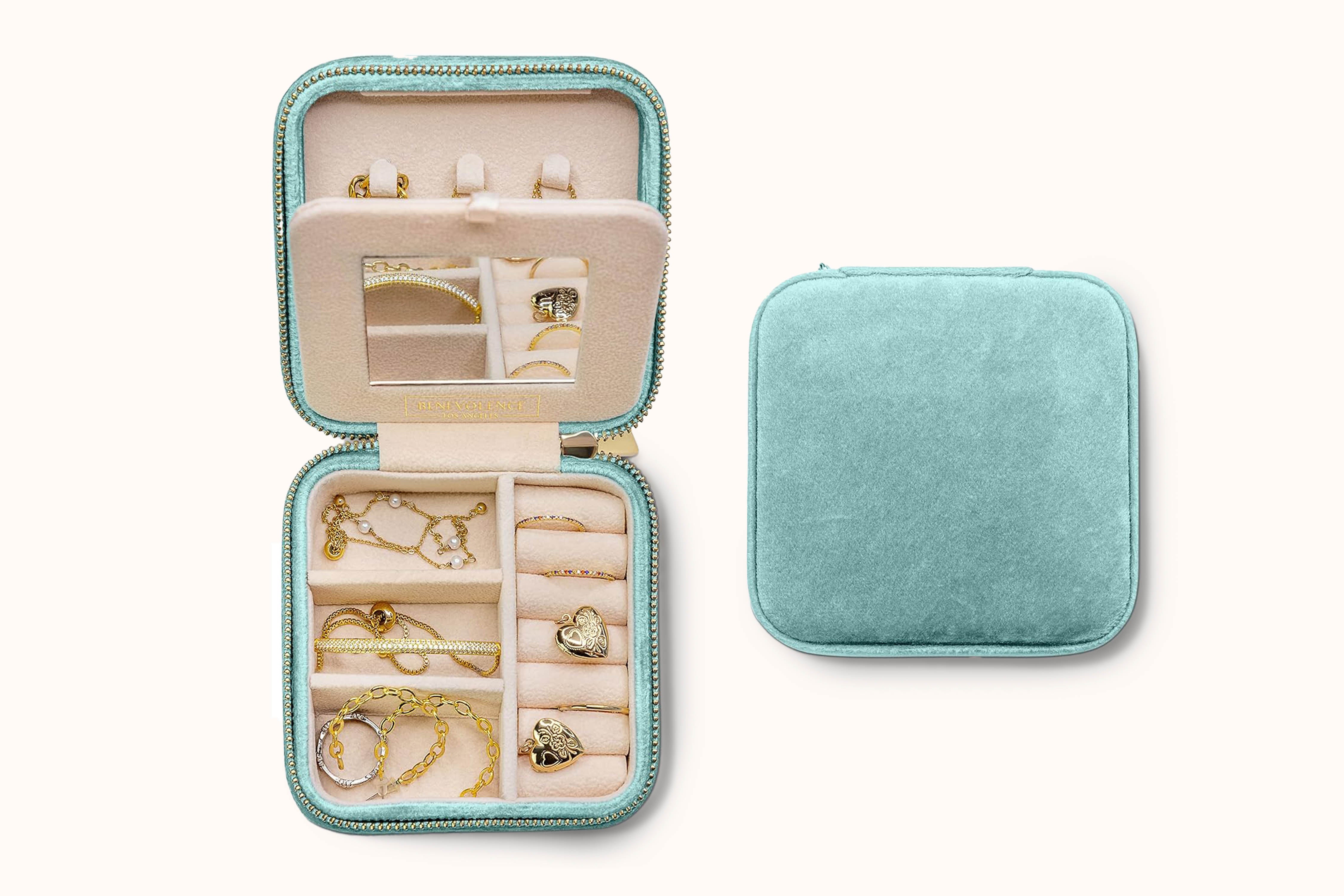Plush Velvet Travel Jewelry Box