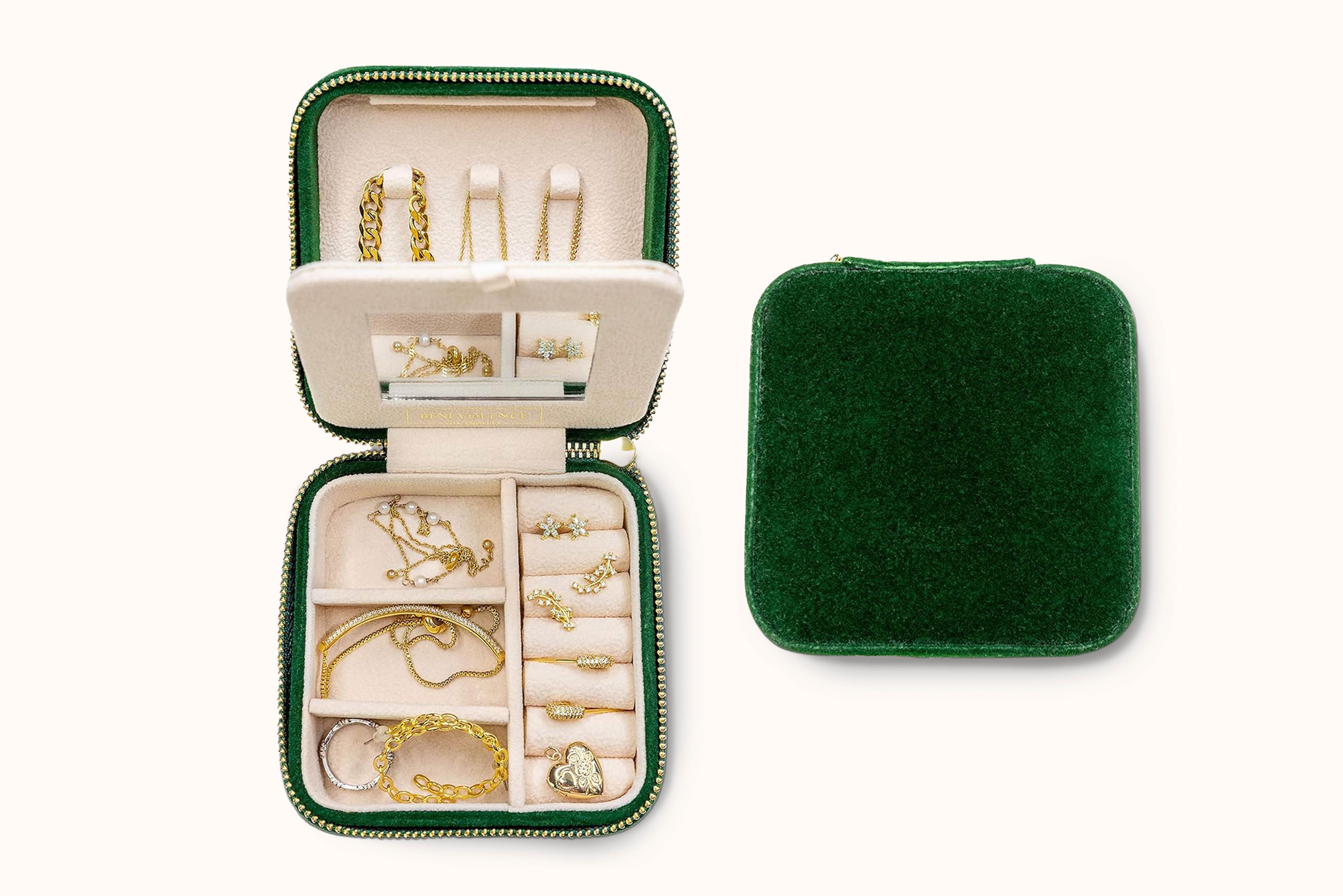 Plush Velvet Travel Jewelry Box