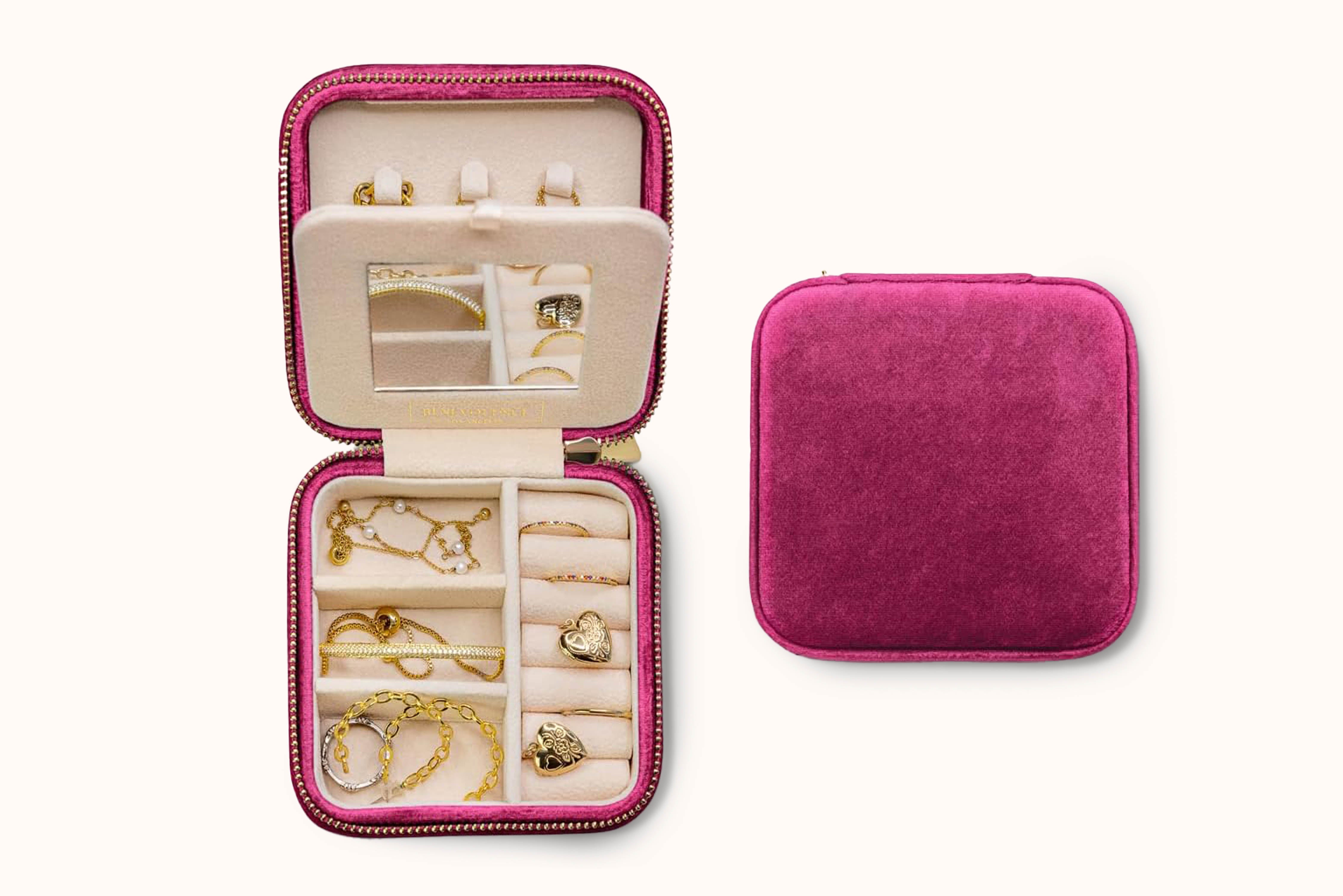 Plush Velvet Travel Jewelry Box