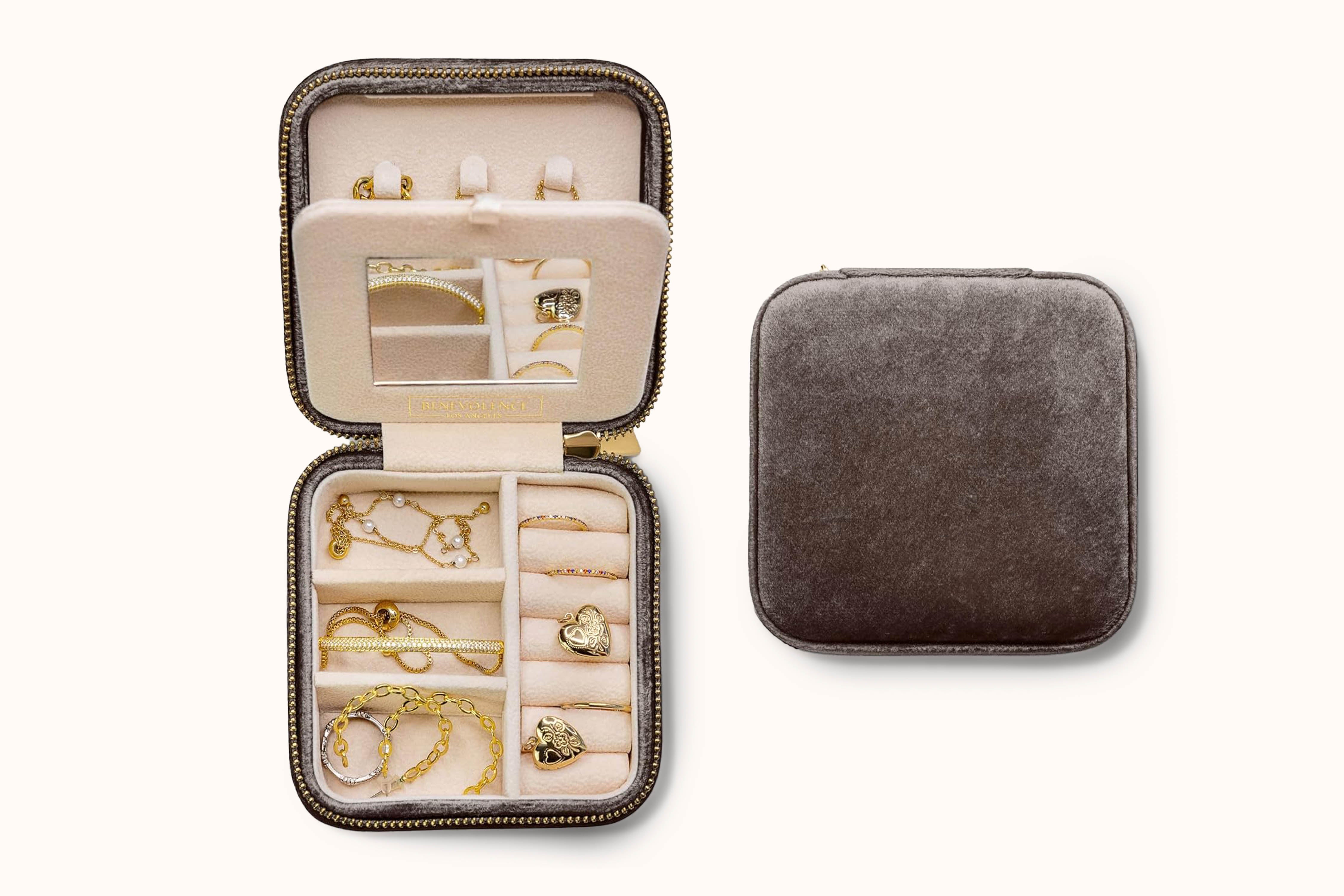Plush Velvet Travel Jewelry Box