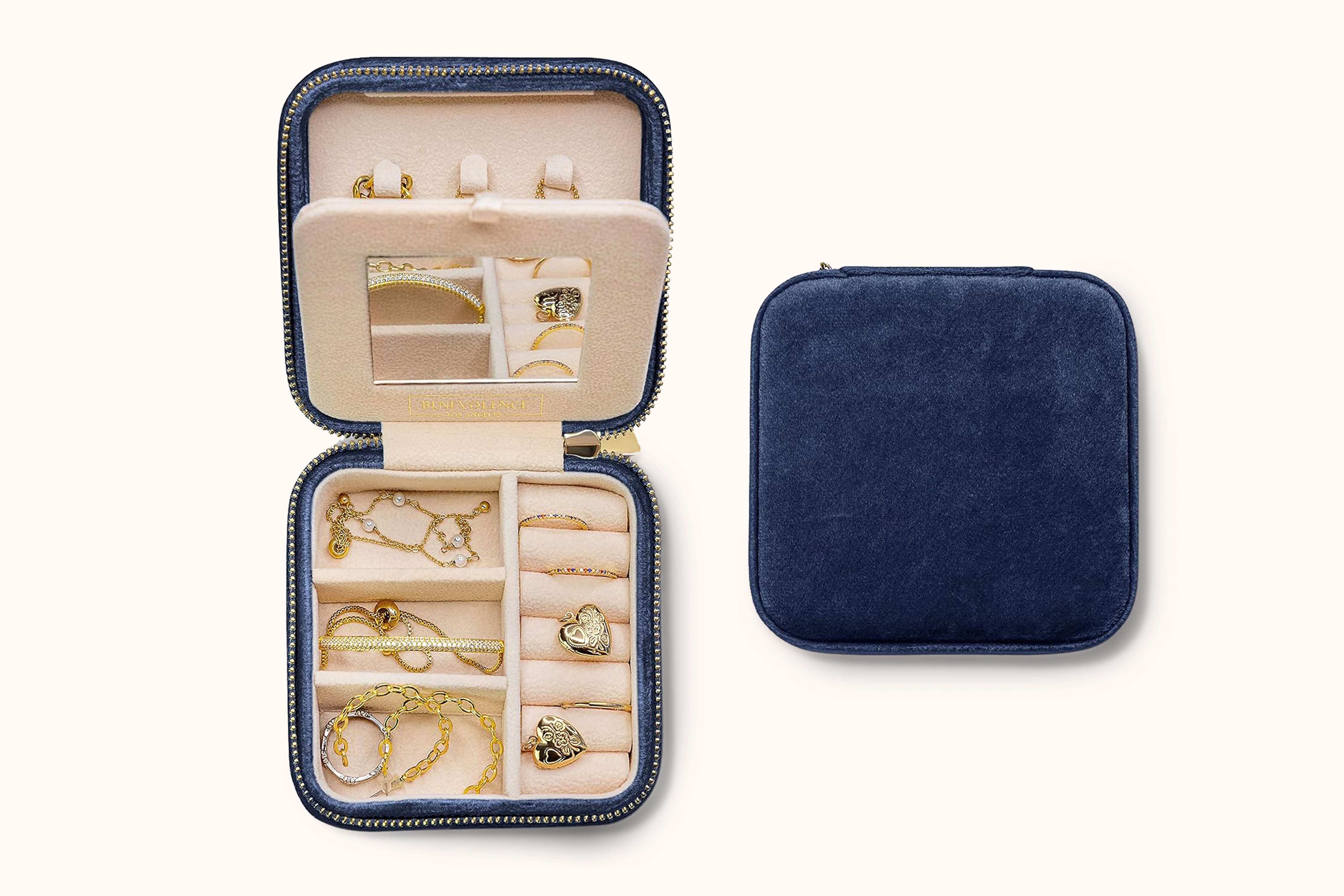 Plush Velvet Travel Jewelry Box