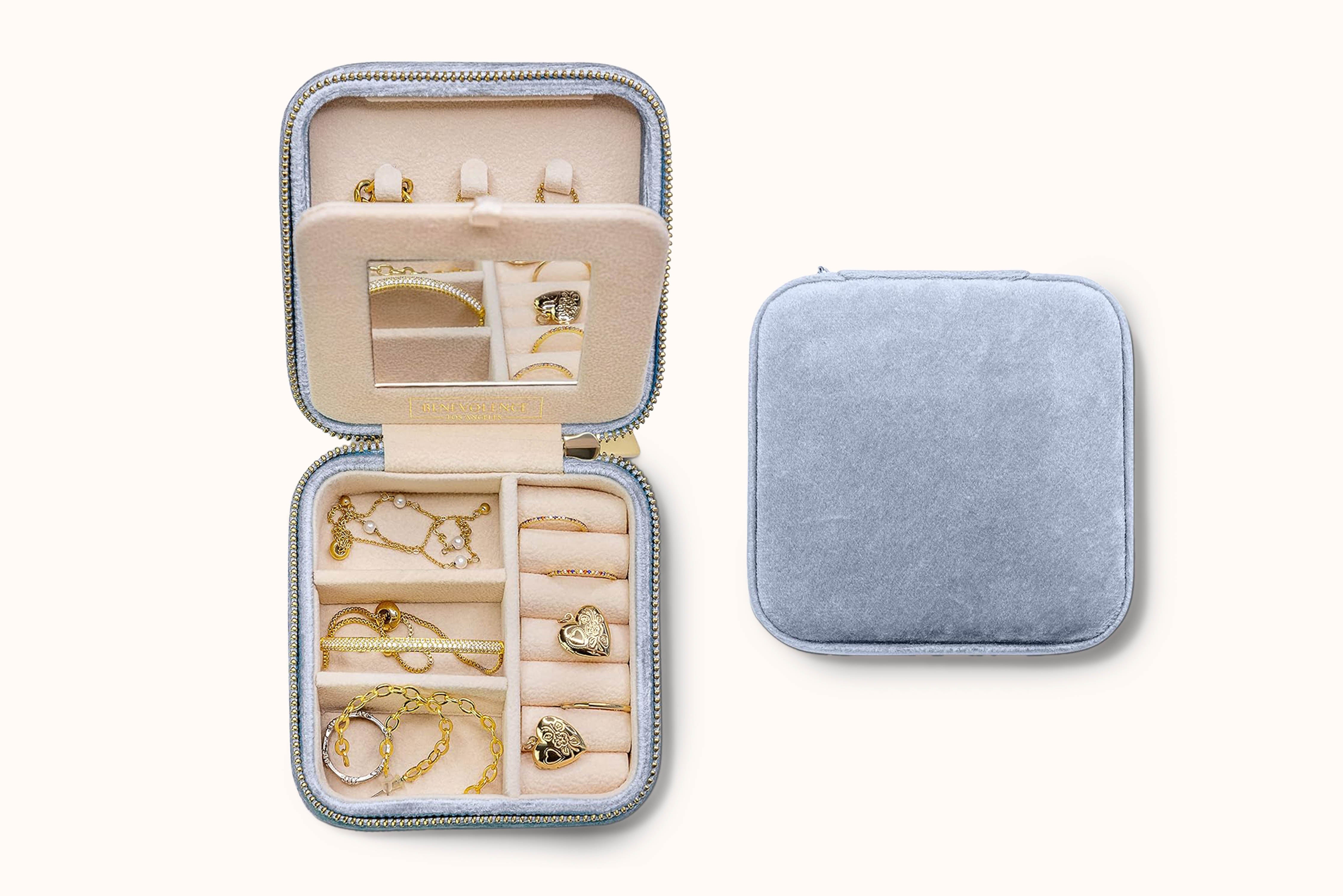 Plush Velvet Travel Jewelry Box