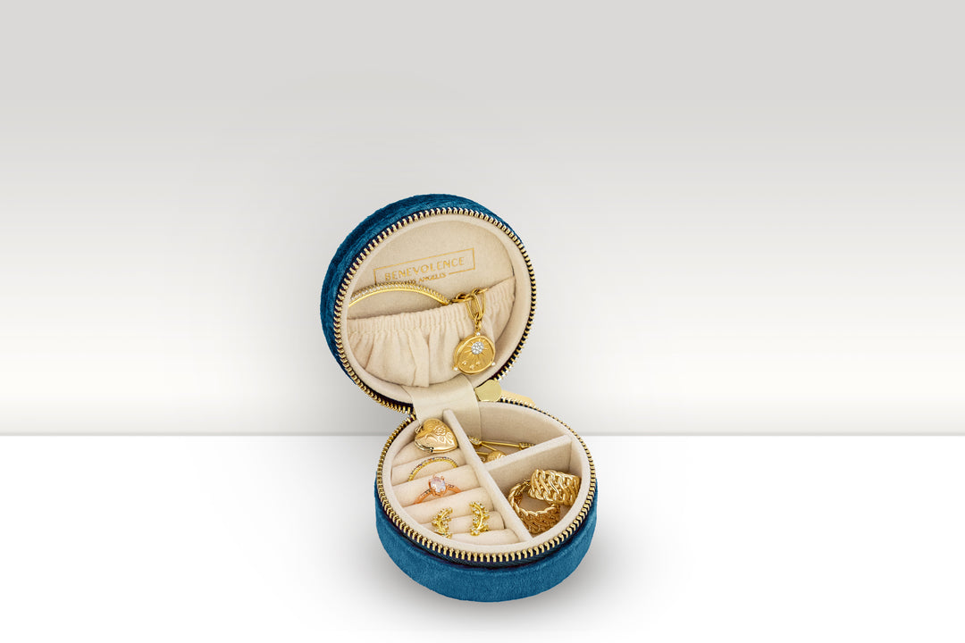 VELVET JEWELLERY BOX ROUND SAND VELVET JEWELLERY BOX ROUND SAND