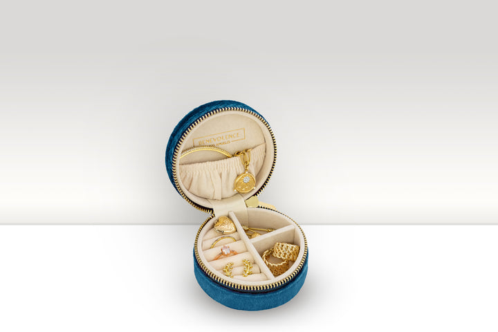 Plush Velvet Round Jewelry Box