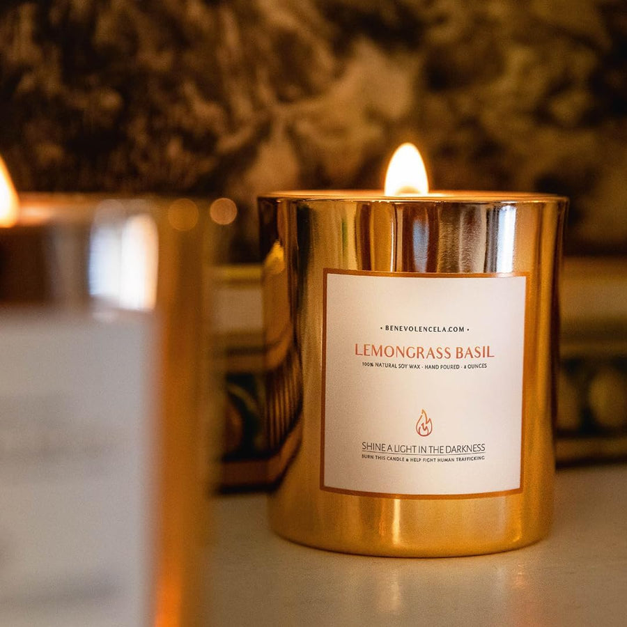 Image of Gold Lit Lemongrass Basil Signature Candle