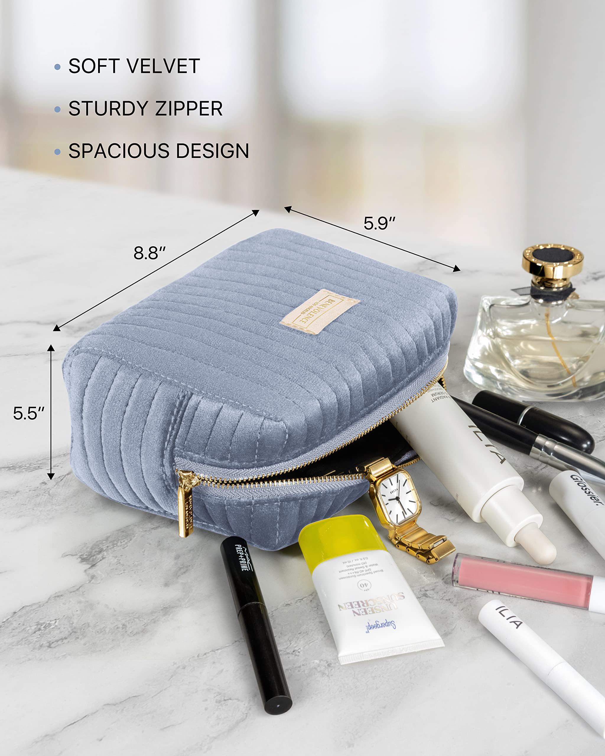 Large Velvet Toiletry Bag