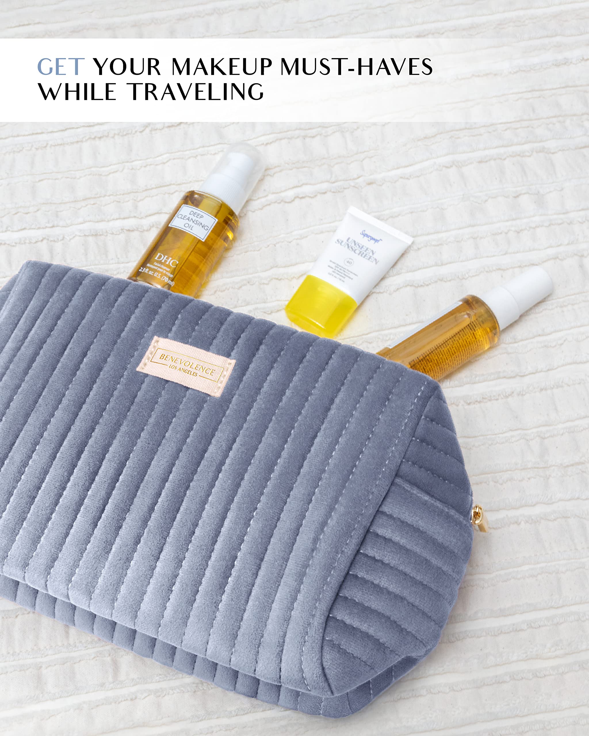 Large Velvet Toiletry Bag