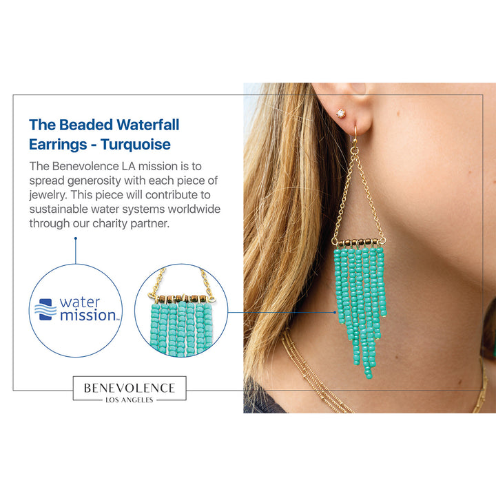 Beaded Turquoise Tassel Earrings
