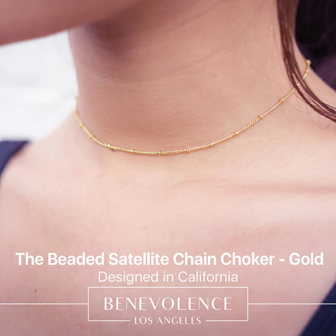 Gold Beaded Chain Choker