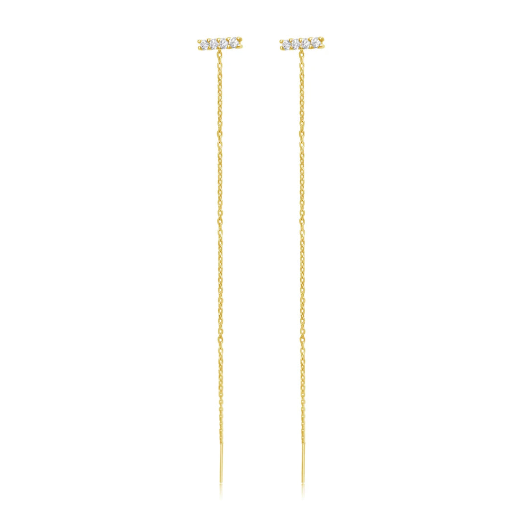 Extra Long Gold Threader Earring – STONE AND STRAND