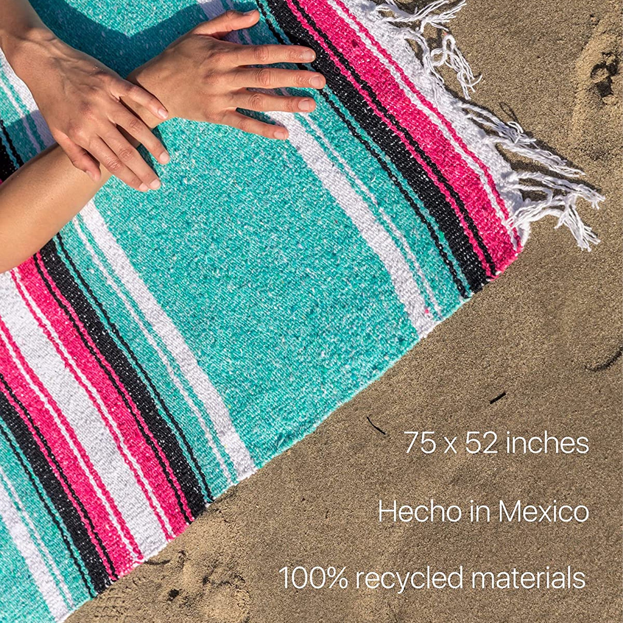 Aqua Authentic Mexican Diamond Blanket