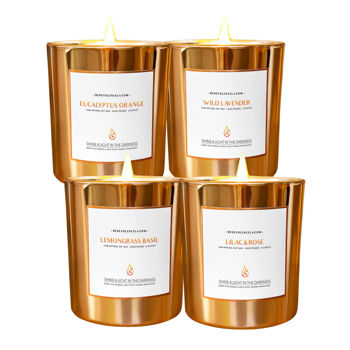 Holiday Gift Box - Bundle of 4 Premium Gold Scented Soy Candles