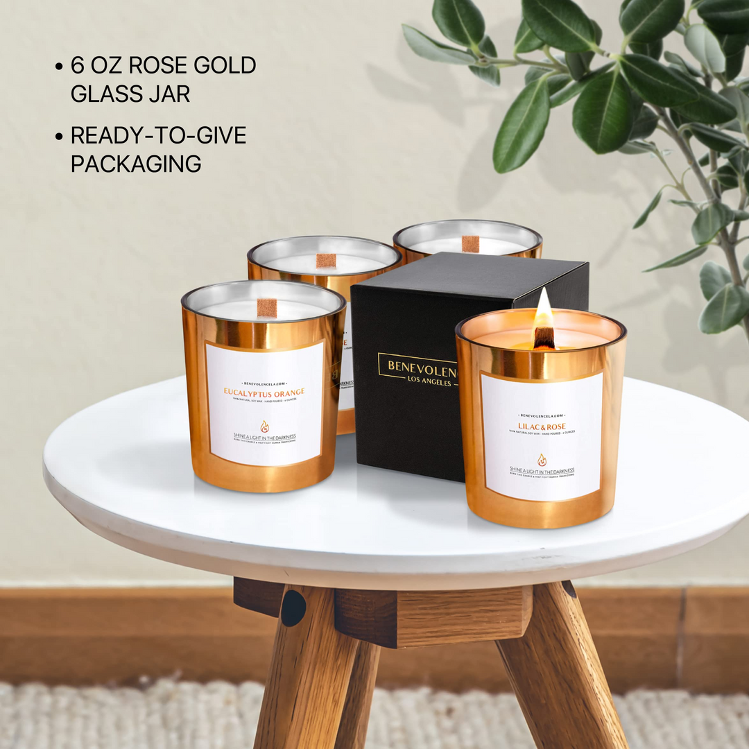 Holiday Gift Box - Bundle of 4 Premium Gold Scented Soy Candles