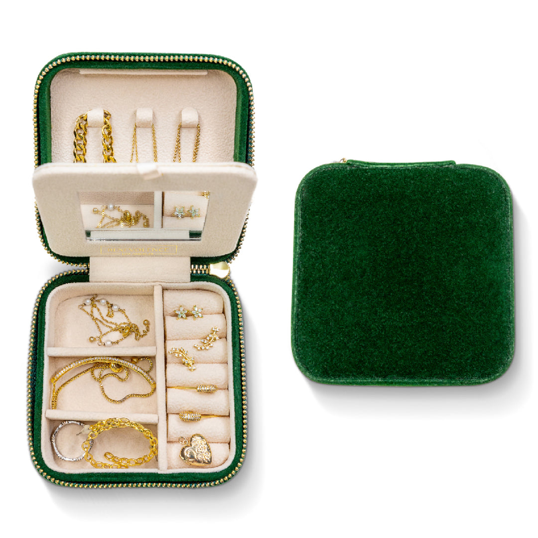 Benevolence La Plush Velvet Travel Jewelry Box Organizer With