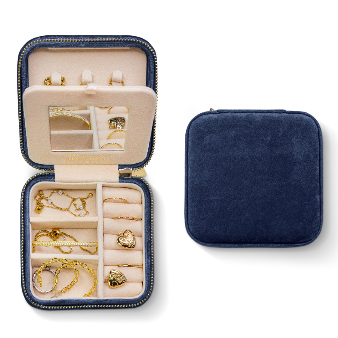 Vegan Leather Travel Jewelry Case - Jewelry Organizer, Ivory