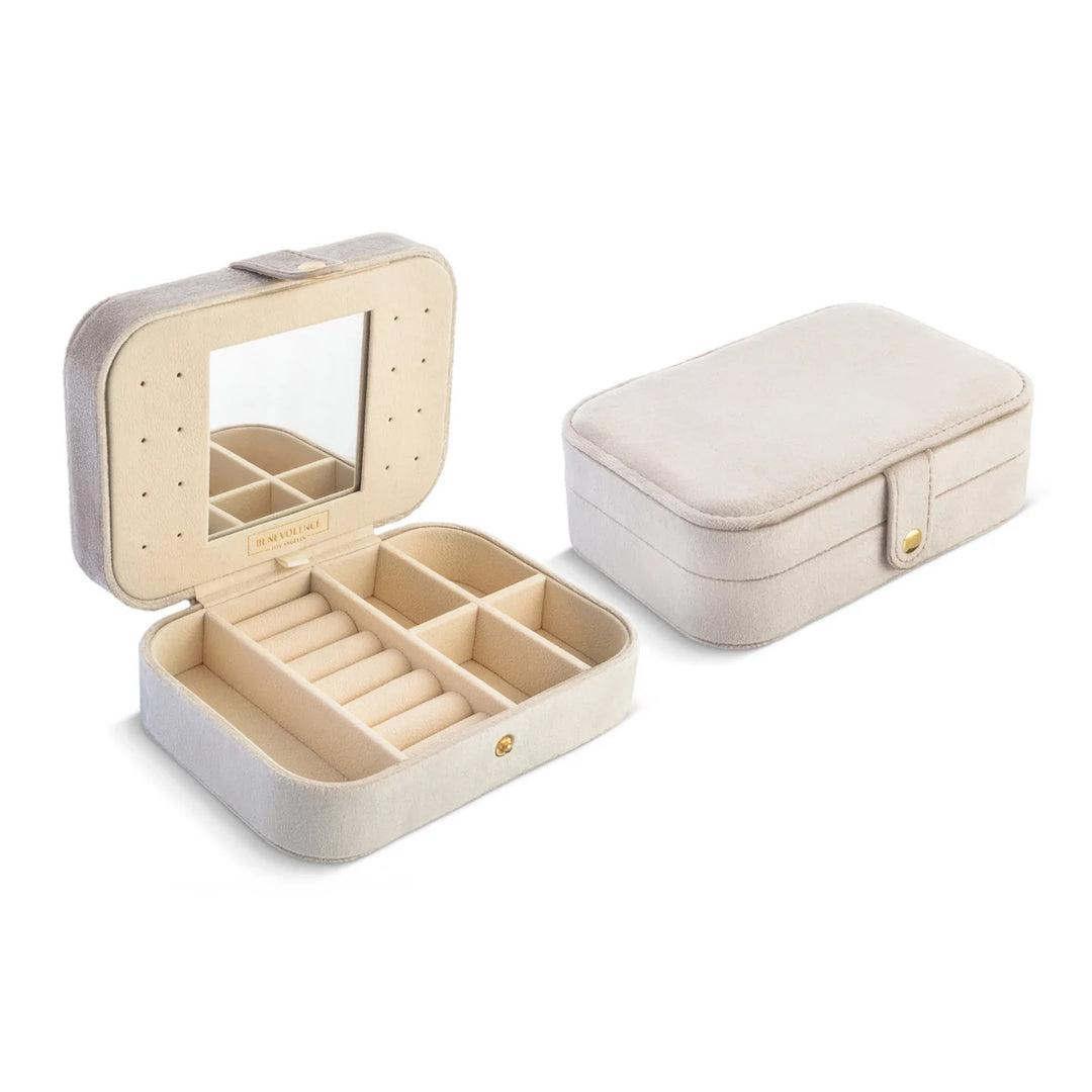 Simple Portable Jewelry Box Earring Necklace Storage Box Mini Retro Small Jewelry  Organizer Travel Accessories Storage Bag